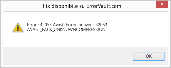 Fix Avast! Errore antivirus 42053 (Error Codee 42053)