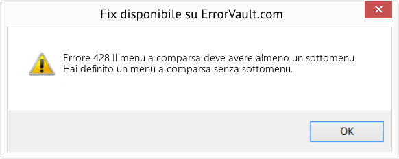 Fix Il menu a comparsa deve avere almeno un sottomenu (Error Codee 428)