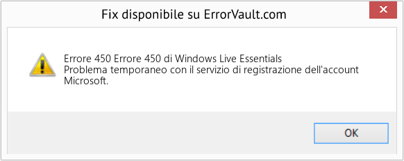 Fix Errore 450 di Windows Live Essentials (Error Codee 450)