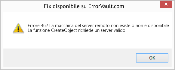 Fix La macchina del server remoto non esiste o non è disponibile (Error Codee 462)