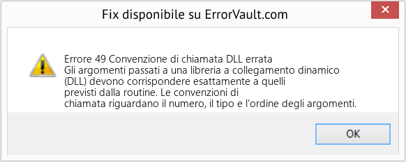 Download Error <?php echo $number; ?> (Convenzione di chiamata DLL errata) Repair Tool Fix Convenzione di chiamata DLL errata (Error Codee 49)