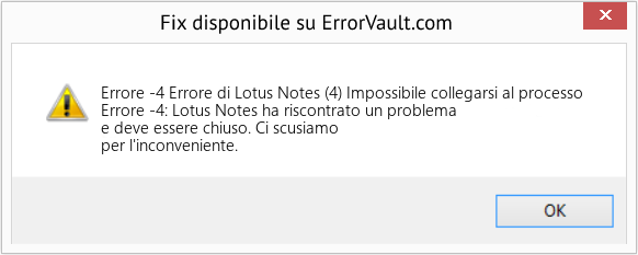 Fix Errore di Lotus Notes (4) Impossibile collegarsi al processo (Error Codee -4)
