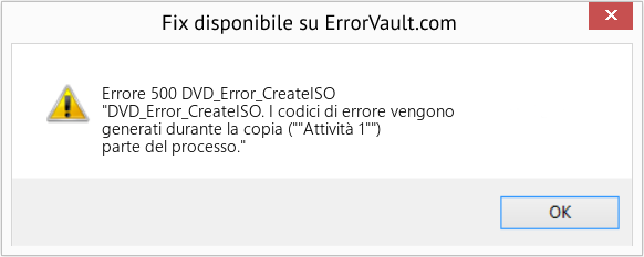 Fix DVD_Error_CreateISO (Error Codee 500)