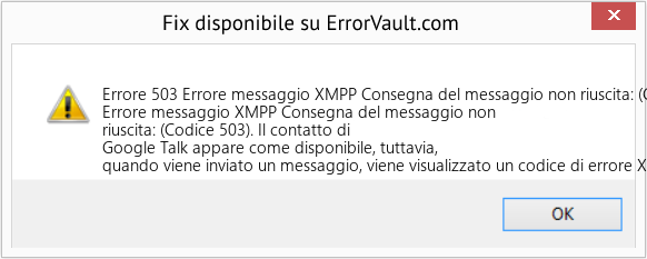 Fix Errore messaggio XMPP Consegna del messaggio non riuscita: (Codice 503) (Error Codee 503)