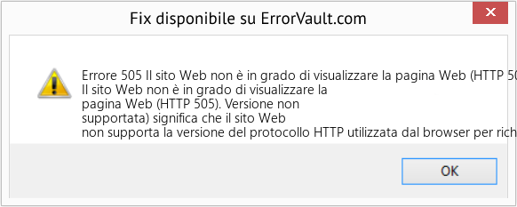 Fix Il sito Web non è in grado di visualizzare la pagina Web (HTTP 505) (Error Codee 505)