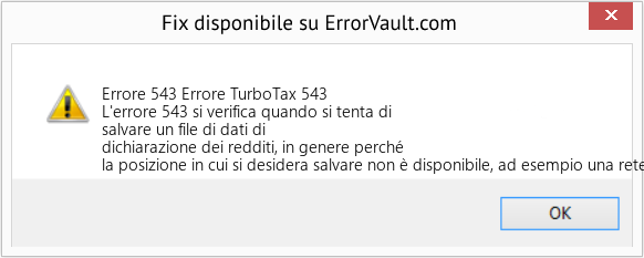 Fix Errore TurboTax 543 (Error Codee 543)