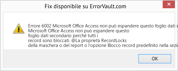 Fix Microsoft Office Access non può espandere questo foglio dati secondario perché tutti i record sono bloccati (Error Codee 6002)