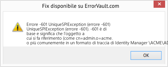 Fix UniqueSPIException (errore -601) (Error Codee -601)