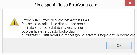 Download Error <?php echo $number; ?> (Errore di Microsoft Access 6040) Repair Tool Fix Errore di Microsoft Access 6040 (Error Codee 6040)