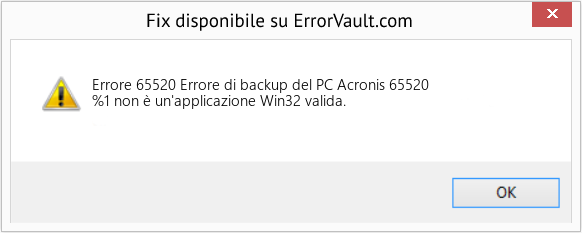 Fix Errore di backup del PC Acronis 65520 (Error Codee 65520)
