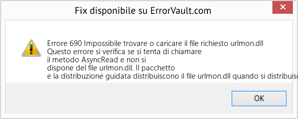 Fix Impossibile trovare o caricare il file richiesto urlmon.dll (Error Codee 690)