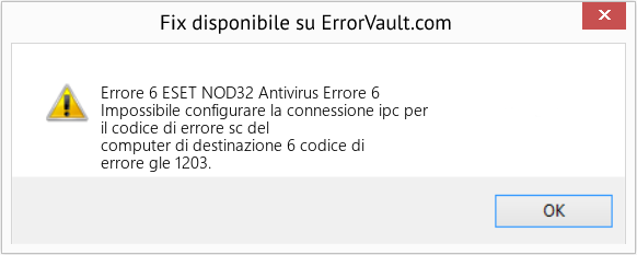 Fix ESET NOD32 Antivirus Errore 6 (Error Codee 6)