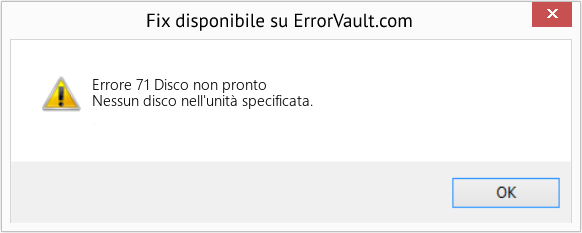 Fix Disco non pronto (Error Codee 71)