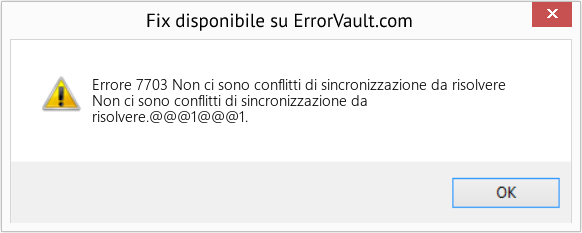 Fix Non ci sono conflitti di sincronizzazione da risolvere (Error Codee 7703)