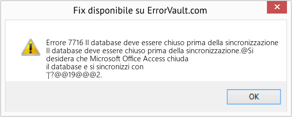 Fix Il database deve essere chiuso prima della sincronizzazione (Error Codee 7716)