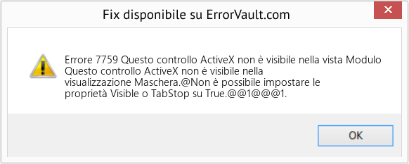 Fix Questo controllo ActiveX non è visibile nella vista Modulo (Error Codee 7759)