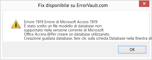 Fix Errore di Microsoft Access 7819 (Error Codee 7819)