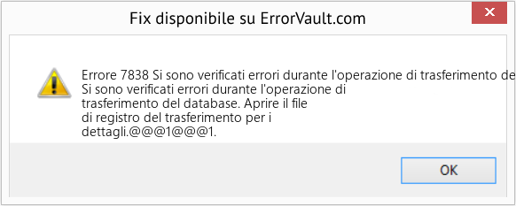Fix Si sono verificati errori durante l'operazione di trasferimento del database (Error Codee 7838)