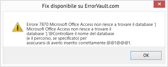 Download Error <?php echo $number; ?> (Microsoft Office Access non riesce a trovare il database '|) Repair Tool Fix Microsoft Office Access non riesce a trovare il database '| (Error Codee 7870)