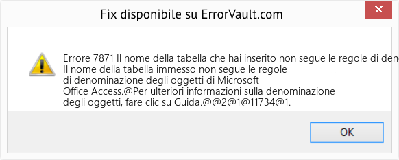 Fix Il nome della tabella che hai inserito non segue le regole di denominazione degli oggetti di Microsoft Office Access (Error Codee 7871)