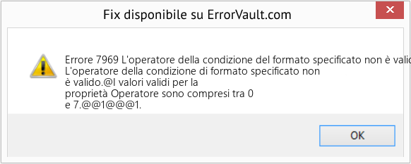 Fix L'operatore della condizione del formato specificato non è valido (Error Codee 7969)