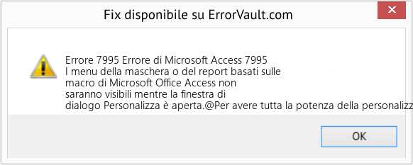 Fix Errore di Microsoft Access 7995 (Error Codee 7995)