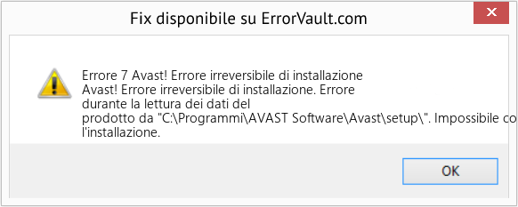 Fix Avast! Errore irreversibile di installazione (Error Codee 7)