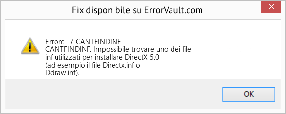 Download Error <?php echo $number; ?> (CANTFINDINF) Repair Tool Fix CANTFINDINF (Error Codee -7)