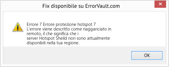 Download Error <?php echo $number; ?> (Errore protezione hotspot 7) Repair Tool Fix Errore protezione hotspot 7 (Error Codee 7)
