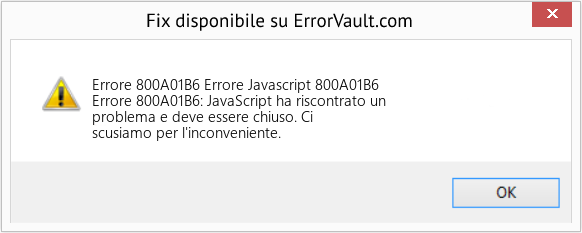Fix Errore Javascript 800A01B6 (Error Codee 800A01B6)
