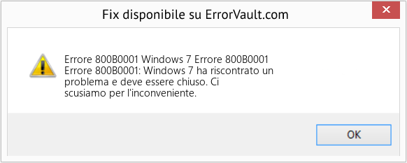 Fix Windows 7 Errore 800B0001 (Error Codee 800B0001)