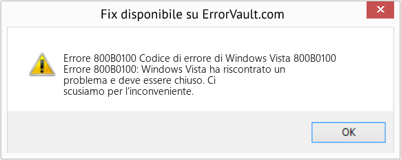 Fix Codice di errore di Windows Vista 800B0100 (Error Codee 800B0100)