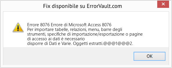 Fix Errore di Microsoft Access 8076 (Error Codee 8076)