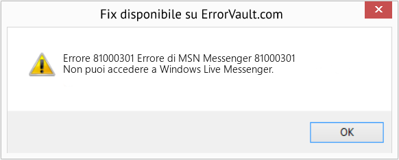Fix Errore di MSN Messenger 81000301 (Error Codee 81000301)