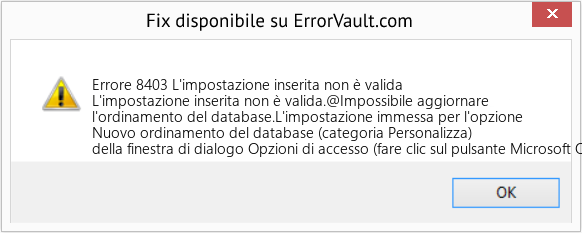 Download Error <?php echo $number; ?> (L'impostazione inserita non è valida) Repair Tool Fix L'impostazione inserita non è valida (Error Codee 8403)