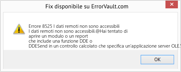 Fix I dati remoti non sono accessibili (Error Codee 8525)