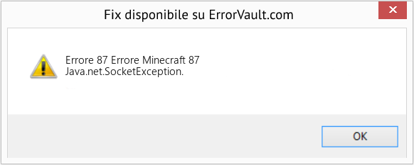 Fix Errore Minecraft 87 (Error Codee 87)