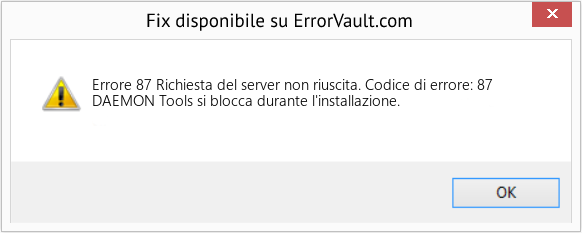Download Error <?php echo $number; ?> (Richiesta del server non riuscita. Codice di errore: 87) Repair Tool Fix Richiesta del server non riuscita. Codice di errore: 87 (Error Codee 87)