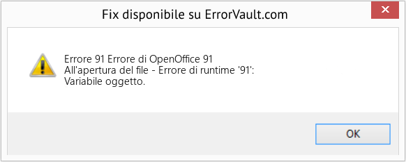 Fix Errore di OpenOffice 91 (Error Codee 91)