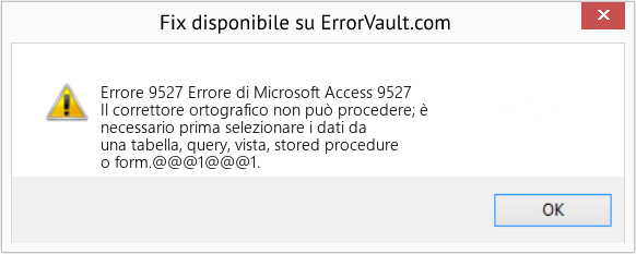 Download Error <?php echo $number; ?> (Errore di Microsoft Access 9527) Repair Tool Fix Errore di Microsoft Access 9527 (Error Codee 9527)