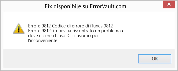 Fix Codice di errore di iTunes 9812 (Error Codee 9812)