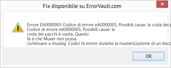 Fix Codice di errore eA0000005, Possibili cause: la coda dei pacchi è vuota (Error Codee EA0000005)