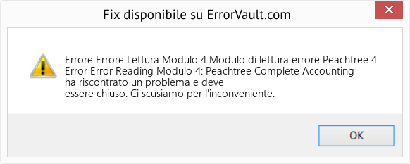 Fix Modulo di lettura errore Peachtree 4 (Error Codee Codee Lettura Modulo 4)