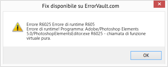Fix Errore di runtime R605 (Error Codee R6025)