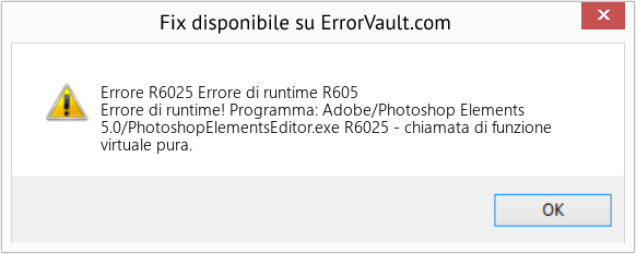 Download Error <?php echo $number; ?> (Errore di runtime R605) Repair Tool Fix Errore di runtime R605 (Error Codee R6025)