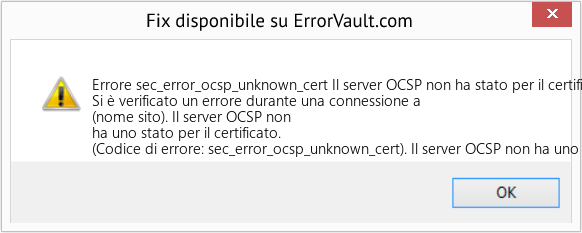 Fix Il server OCSP non ha stato per il certificato (Error Codee sec_error_ocsp_unknown_cert)