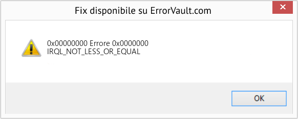 Fix Errore 0x0000000 (Error 0x00000000)