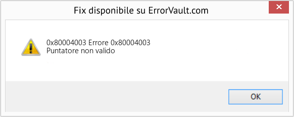 Fix Errore 0x80004003 (Error 0x80004003)