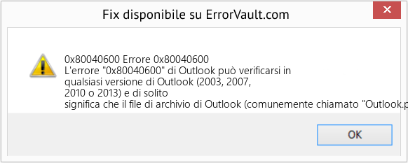 Fix Errore 0x80040600 (Error 0x80040600)