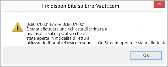 Download Error 0x80070001 (Errore 0x80070001) Repair Tool Fix Errore 0x80070001 (Error 0x80070001)